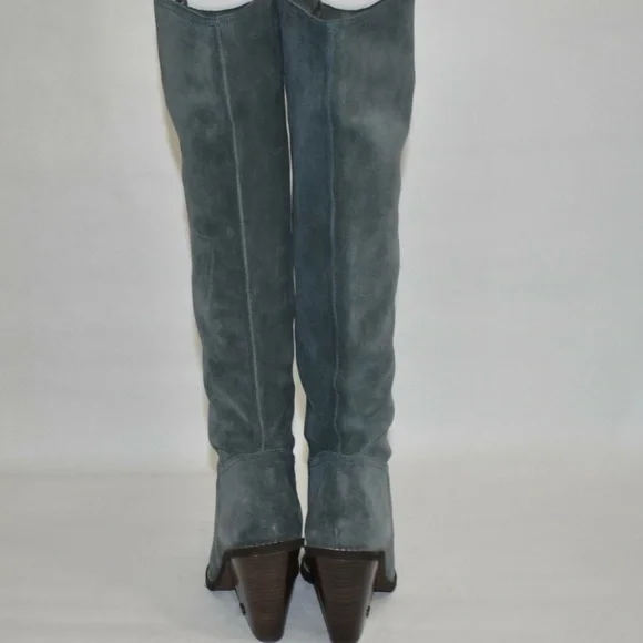 NIB Sam Edelman Gray Suede Tall Knee-High Boots - Size 9 - Picture 2 of 7